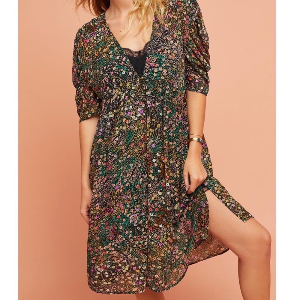Anthropologie Akemi + Kin Valencia Floral Dress XL Cottagecore Midi Feminine